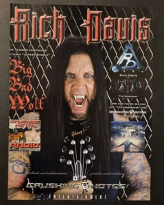 RICH DAVIS "Big Bad Wolf" heavy metal ~ Magazine Print/Promo Ad 2018 - Picture 1 of 1