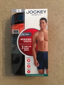3 -Pack Men's Jockey XL (40-42") Long-Leg Boxer Briefs ActiveMicro - Picture 1 of 2