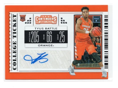 2019 Panini Contenders Draft Picks - TYUS BATTLE - Rookie Ticket Autograph #115 - Image 1 of 2