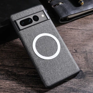 For Google Pixel 5/6/7a/7Pro/8 Pro Cloth Texture Leather Magsafe Slim Phone Case - Picture 1 of 24