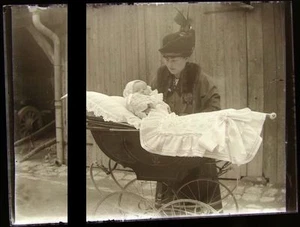 PLAQUE VERRE PHOTO NEGATIF circa.1914 MERE ET FILS mother & son (B27) - Picture 1 of 1
