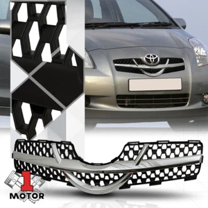 For 2006-2008 Toyota Yaris HB{X-MESH}Chrome ABS Front Upper Bumper Grille/Grill - Picture 1 of 1