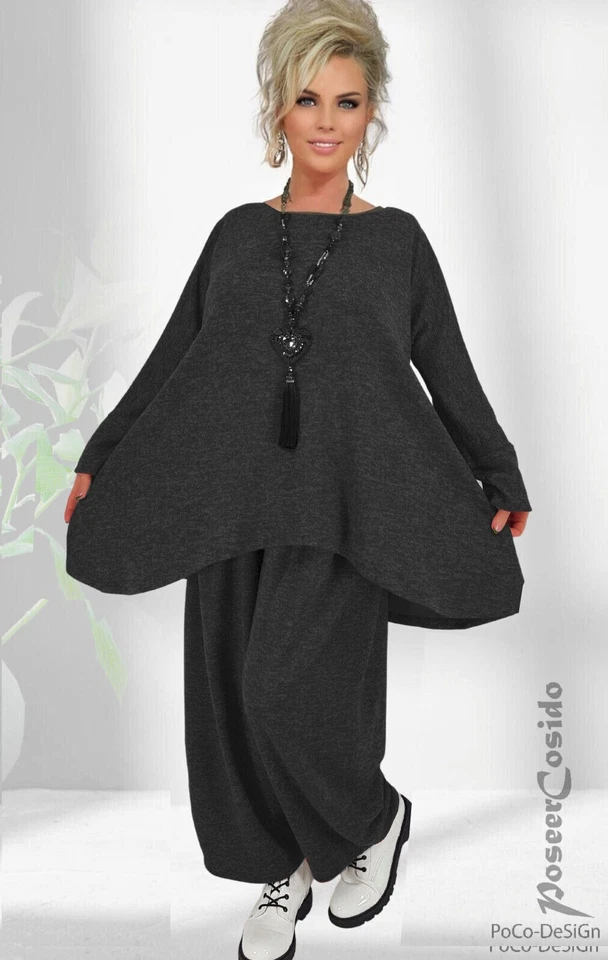 LAGENLOOK Strick Pullover Long-Shirt 42 44 46 48 50 52 54 56 58 L-XL-XXL-XXXL - Bild 1 von 4