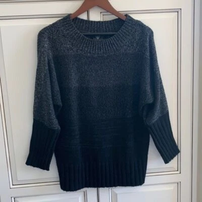 Suéter tejido a rayas negro y gris retro vintage Guess Y2K para mujer talla grande Foto 1 de 4