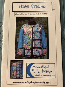 Moonlight Designs "High Strung" gestepptes tragbares Kunst Sweatshirt Muster NEU - Bild 1 von 2