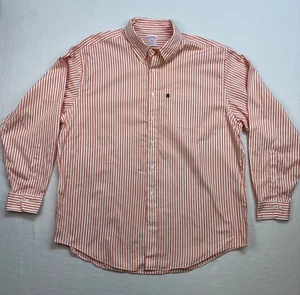 BROOKS BROTHERS 346 ORIGINAL POLO SHIRT MENS SIZE XL ORANGE WHITE STRIPES - Picture 1 of 17