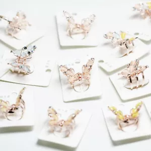 Cute Butterfly Women Girl Rose Gold Crystal Rhinestones Small Hair Claw Clamp - Picture 1 of 10