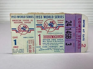 🔥 1953 World Series Game 1 Ticket Stub Yankees - Picture 1 of 2