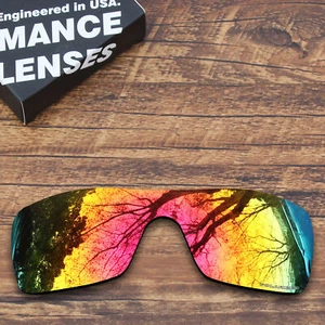 Polarized Polycarbonate Replacement Lenses for-Oakley Batwolf - Orange Red - Picture 1 of 5
