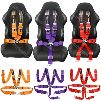 RECARO 4/5/6 Point 3" Racing Seat Belt Quick Release Seatbelt Snap-On Harness - Image 1 of 4