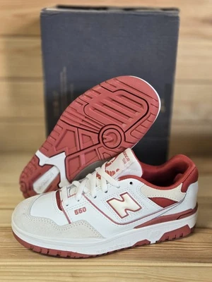 New Balance 550 Niños Pequeños Talla 1 M Blanco Rojo Cuero Zapatos Tenis PSB550TF Foto 1 de 4