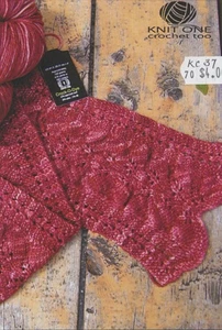 K1C2 Knit One Crochet Too Knitting Pattern 1720 Fern Scarf - Picture 1 of 2