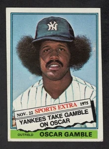 Tarjeta de béisbol 1976 Topps #74T Oscar Gamble intercambiada New York Yankees en muy buena condición b - Imagen 1 de 2