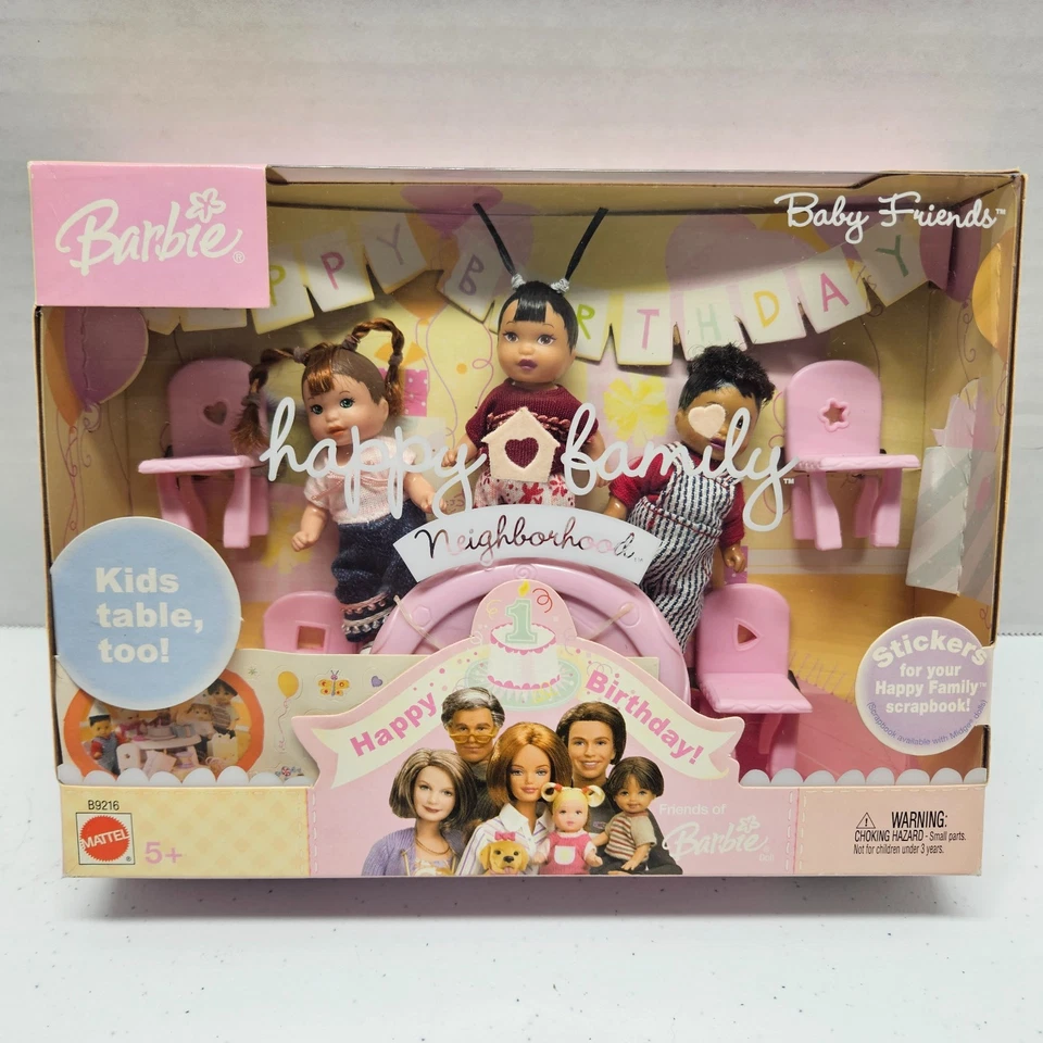 Куклы Barbie Happy Family BABY FRIENDS — 1-й день рождения соседство 2003 РЕДКИЕ НОВЫЕ - Изображение 1 из 4