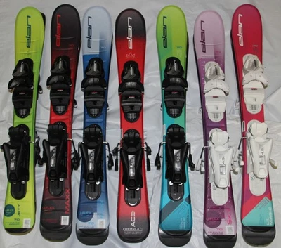 NUEVO ELAN Niños Esquís Cortos 70cm + Fijaciones EL 4.5 GW Talla Ajustable Pick Model Co Foto 1 de 4