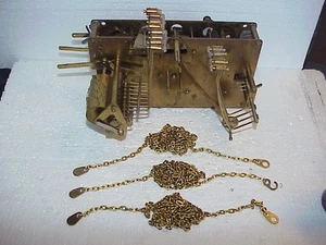 Vintage Large Howard Miller 12 Hammer 8/4 Chain Pullup Movement parts repair C - Picture 1 of 20