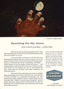 1959 Union Carbide: Reaching for the Moon Vintage Print Ad - Picture 1 of 1