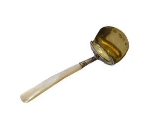 George III Sterling Silver Mother of Pearl Tea Caddy Spoon Antique 1806 AF - Picture 1 of 8