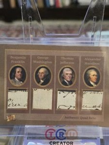 2025 Pieces of the Past Quad Relic Franklin, Washington Jefferson Hamilton #233 - Picture 1 of 4