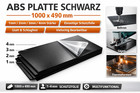 ABS Kunststoffplatte 1000x490mm-Schwarz-Stärken 1-2-3-4mm-Einseitige Schutzfolie