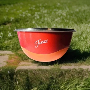 FIESTA Fiestaware Orange & Red (Tangerine & Scarlet) Stainless Steel Mixing Bowl - Picture 1 of 8