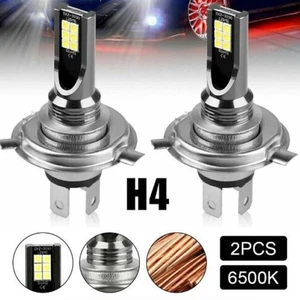2tlg H4 Birne Hi/Low Beam Auto Motorrad Scheinwerfer Licht Halogen Weiß 6500K - Bild 1 von 6