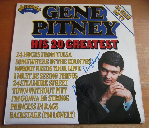 Gene Pitney SIGNED Vinyl  + Great Provenance Cover