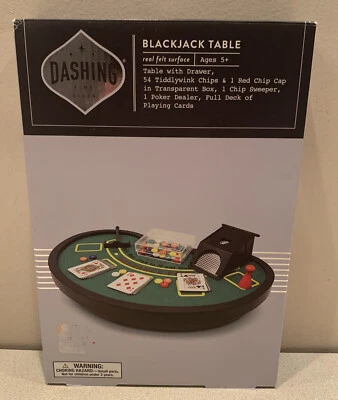 Dashing Fine Gifts Mini Blackjack Table Set Real Felt Surface W/Drawer ~ NEW - Image 1 of 4