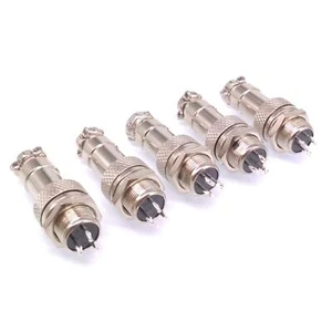 5Sets GX12 3Pin 12mm Panel Mounting Metal Aviation Connector Plug + Socket - Picture 1 of 4