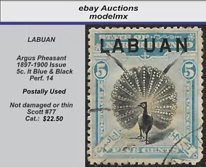 Labuan - 1899-1901, Sc.77 - Argusfasan, postalisch gebraucht - Kat. 22,50€ - Bild 1 von 2
