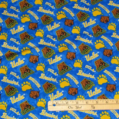 UCLA University of California LA Cotton Fabric    1/2 Yard   #UCLA-1178 - Image 1 of 3