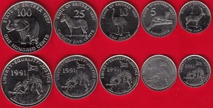Eritrea set of 5 coins: 1 - 100 cents 1997 AU - Picture 1 of 1