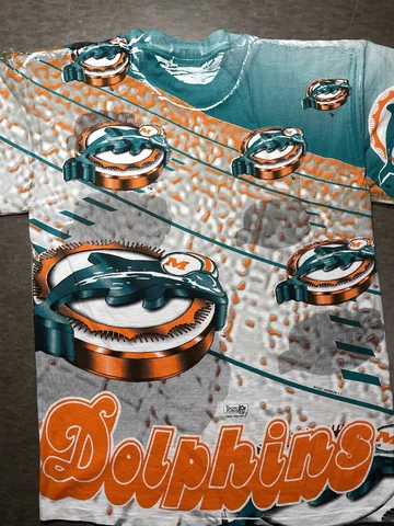 Miami Dolphins Magic Johnson 1994 Vintage All Over Print AOP NFL T-shirt Size L Cover