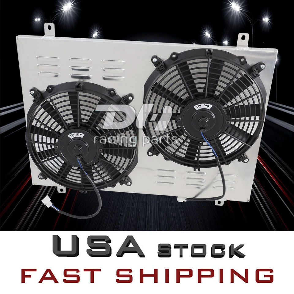 Aluminum Shroud+12"x2 Fan Fit 1981-82 FORD GRANADA/MERCURY ZEPHYR/LINCOLN #138 - Image 1 of 4