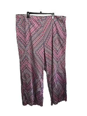 Jessica Simpson Wide Leg Printed Palazzo Pants Women 2X  Kenny Mosaic Pattern - Image 1 of 4