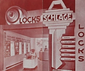 Schlage Locks World's Fair Advertising Souvenir Folder San Francisco GGIE 1939 - Picture 1 of 4