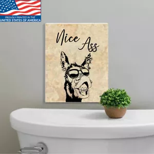 Donkey Nice Ass Quotes Bathroom Tin Sign Funny Toilet Bathroom Wall Decor Art - Picture 1 of 5