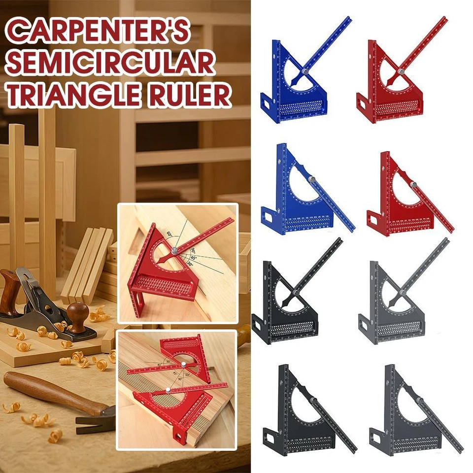 3D Adjustable Carpentry Square Protractor With 180 Degree Quick Marking Guide Q9 - Image 1 of 4