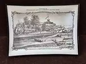 Vintage Irondequoit Bay NY Glass Trinket Dish Sea Breeze Hotel at Lake Ontario - Picture 1 of 10