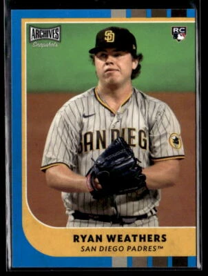Ryan Weathers #'d /50 - 2021 Topps Archives Snapshots Blue Border Rookie SP - Image 1 of 2