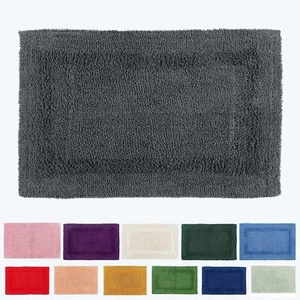 100% Cotton Luxury Reversible Bath Mat 50x80cm Thick, Soft Non-Slip Bathroom Rug - Picture 1 of 91