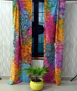 Indian Tie Dye Door Window Drape Valances Curtain Wall Hanging Tapestry Hippie - Picture 1 of 3