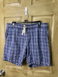 Pantalones Cortos J Crew 7" Reade Algodón Mezcla Lino Cordón Azul Guinga Para Hombres L - Imagen 1 de 6