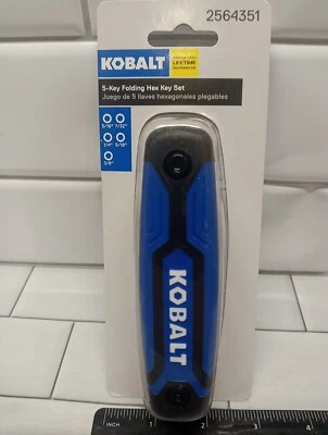 Kobalt 5 Key Folding Hex Key Set Standard 3/16",7/32",1/4",5/16",3/8" Ships FREE - Image 1 of 4