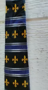 Vittorio Farina Men's Fleur de Fleur de Lis Designer Satin Necktie New Orleans - Picture 1 of 4