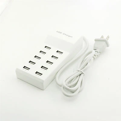 1x 10-Port Fast USB Charging Station Power Adapter Travel Desktop Charger Hub US - Image 1 of 4