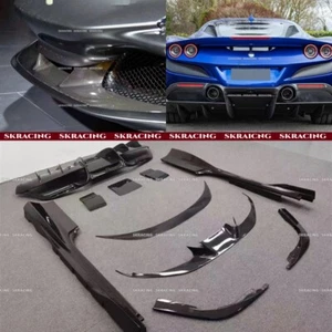 Fits Ferrari F8 Rear Diffuser Side Skirt Front Lip Splitter Carbon Fiber Bodykit - Bild 1 von 28