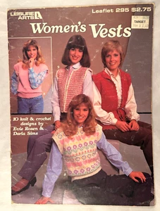 Women's Vests -E. Rosen & D. Sims- Leisure Arts 295 - 10 Knit & Crochet Patterns - Picture 1 of 3
