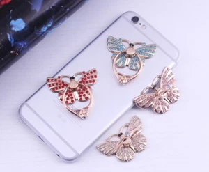 360 Rotating Cell Phone Crystal Butterfly Ring Stand Holder Kickstand BUTTERFLY - Picture 1 of 9