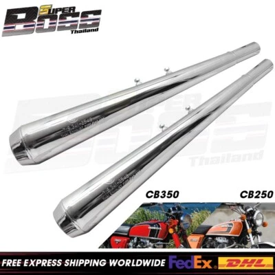 For HONDA CB250 CB350 Exhaust Muffler R+L ***PT Style*** - Imagen 1 de 4